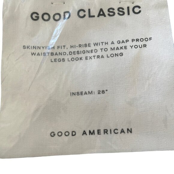 Good American Good Classic Raw Hem High Waist Slim Jeans Blue 940 NWT SZ 10/30 - Picture 11 of 12